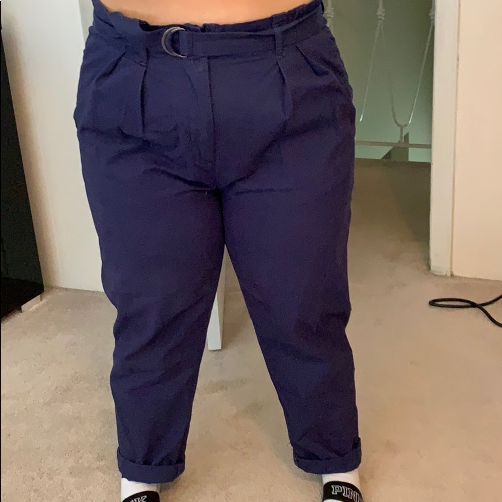 Blue high waster chinos